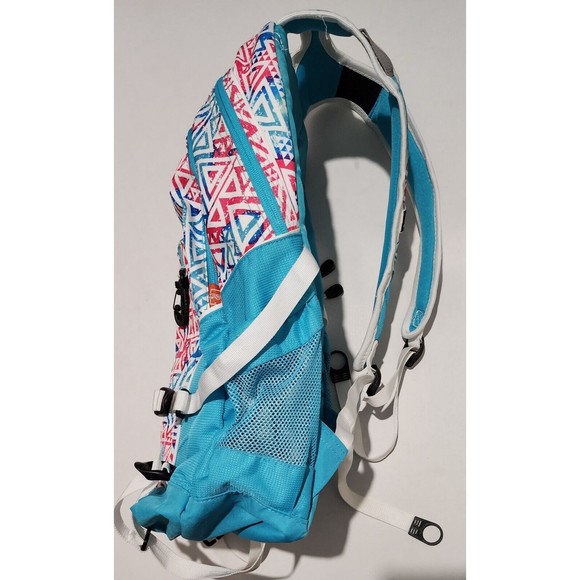 High Sierra Hiking Backpack Suspension System Teal Pink White Geometric Pattern - Picture 7 of 16